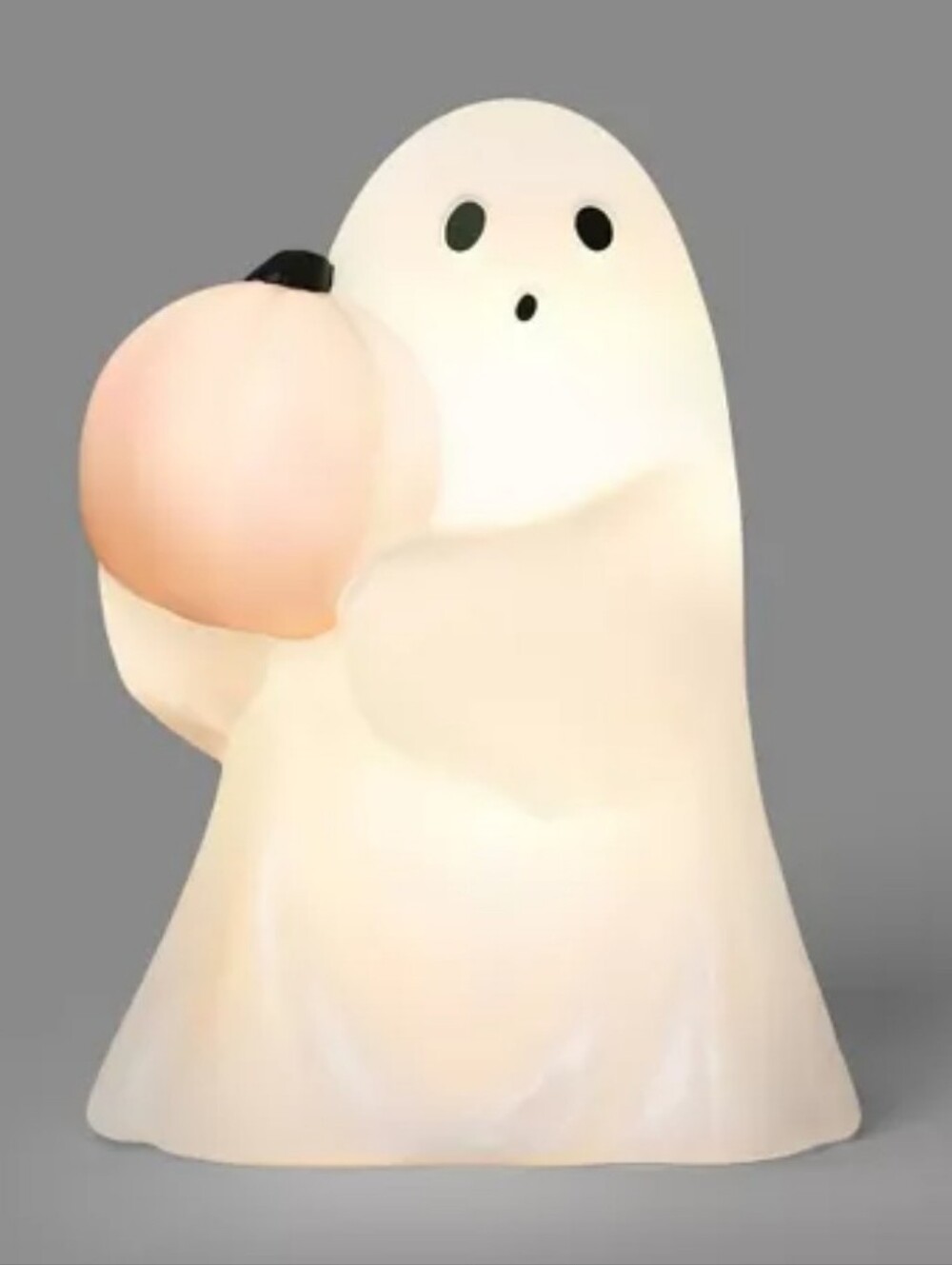 12" Ghost Holding Pink Pumpkin Blow Mold White/Pink - Hyde and EEK! Halloween